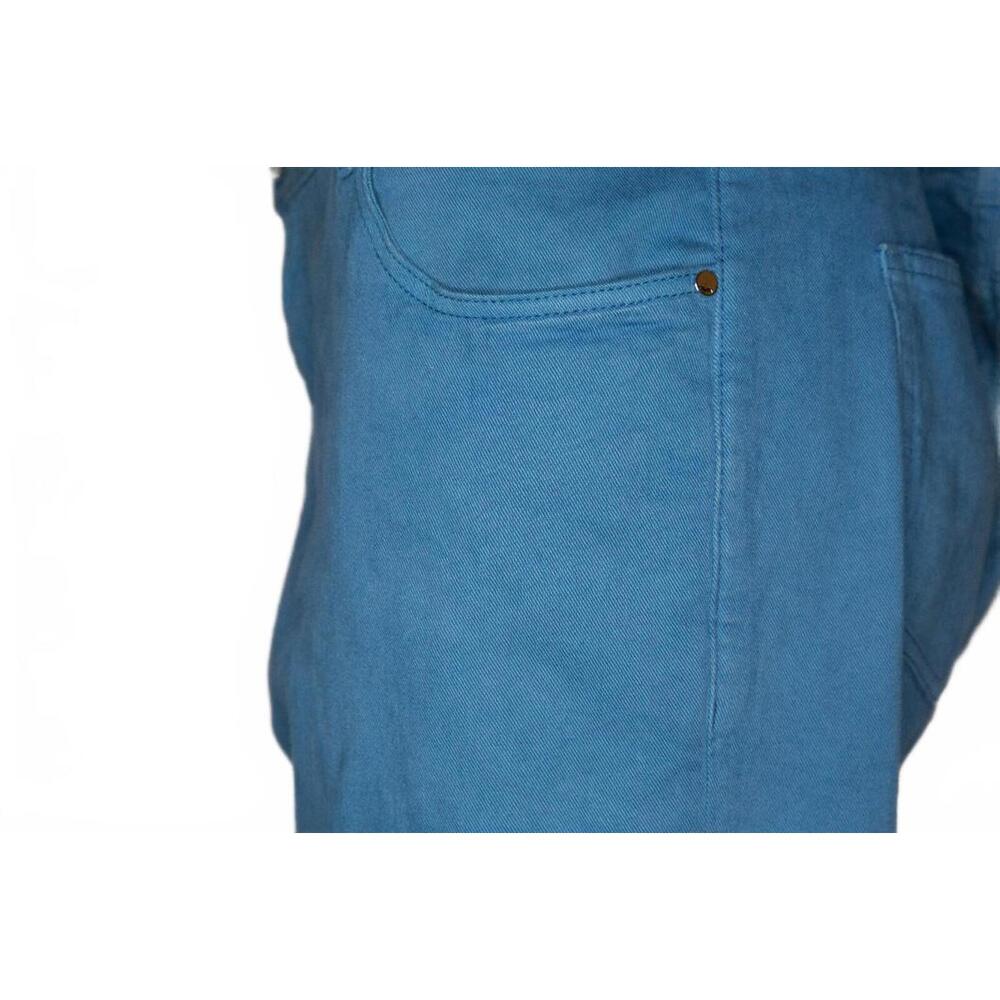 Men's Cesare Attolini 5 Pocket Jean Pants Solid Blue Cotton Sz 42 - Picture 4 of 11
